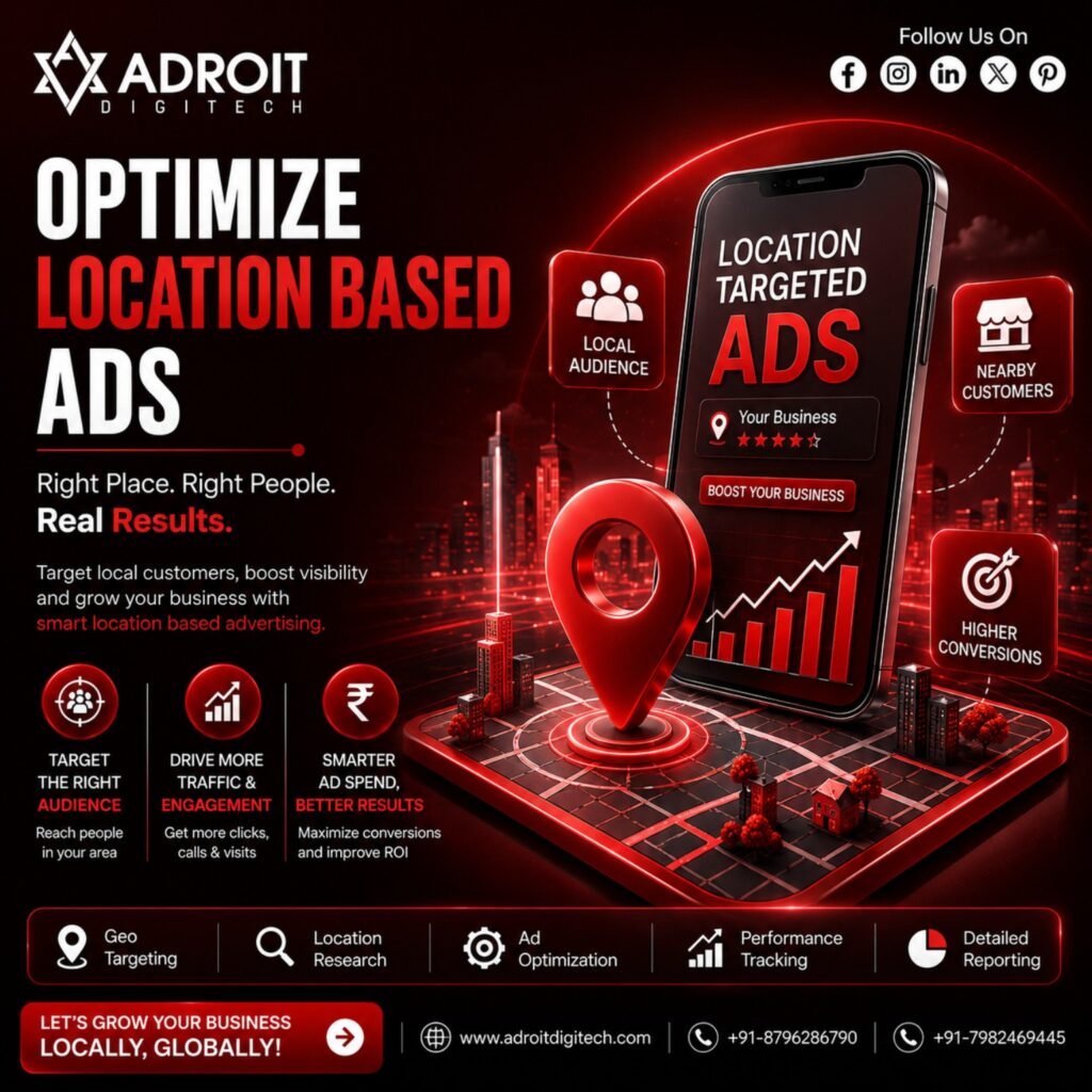 Location-based ads using geo-targeting to reach local customers and improve conversions