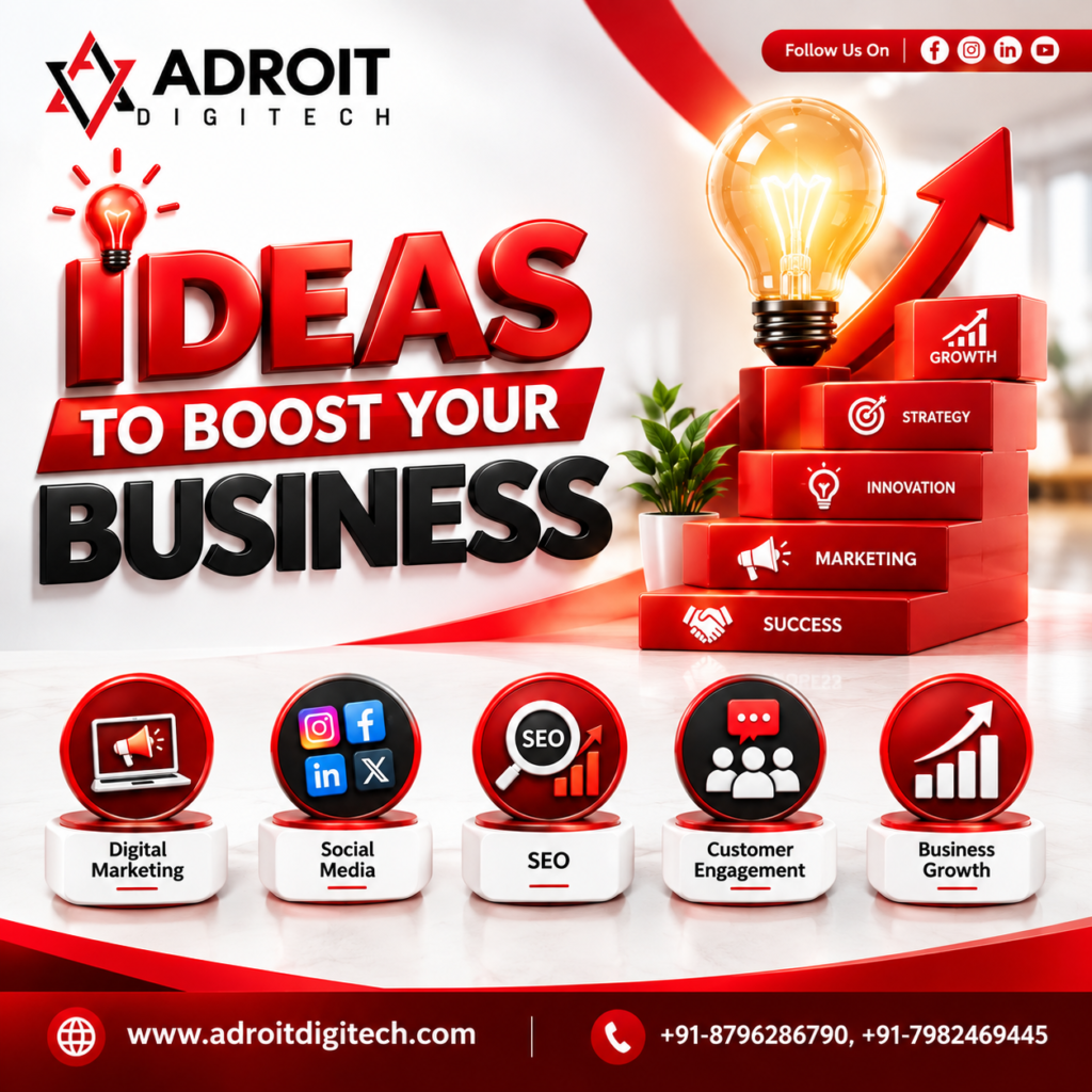 Discover practical ideas to boost your business with digital marketing, SEO, social media and customer engagement strategies for sustainable growth.