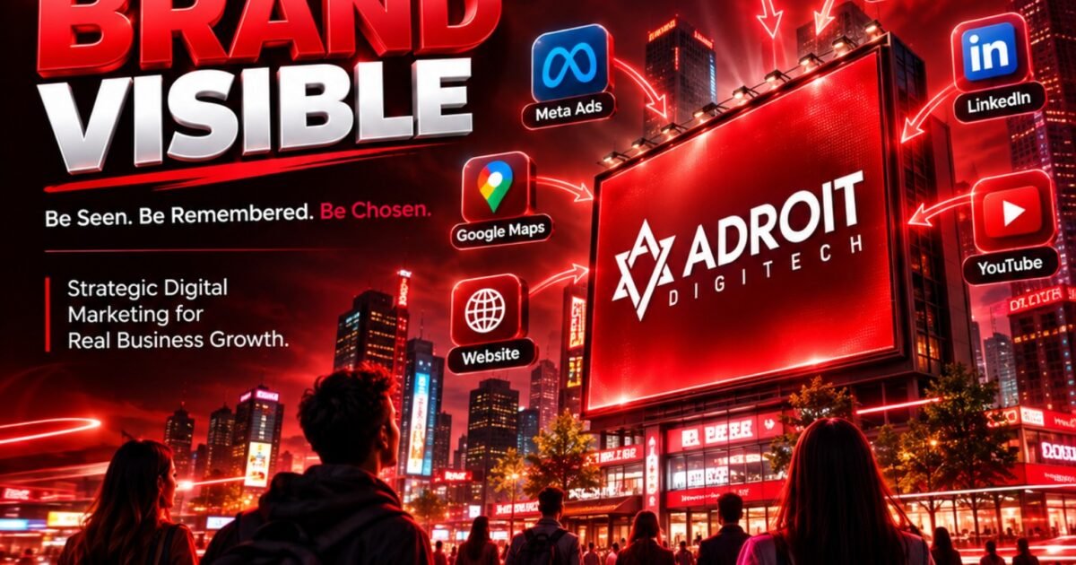 Adroit Digitech strategic digital marketing for brand visibility through Google, social media, Meta Ads, Google Maps, website, LinkedIn and YouTube