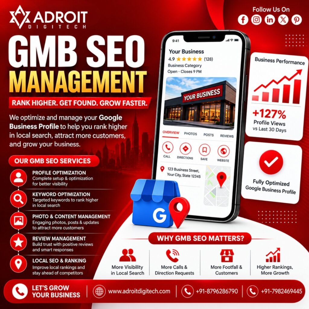Adroit Digitech GMB SEO Management for Google Business Profile optimization and local business ranking