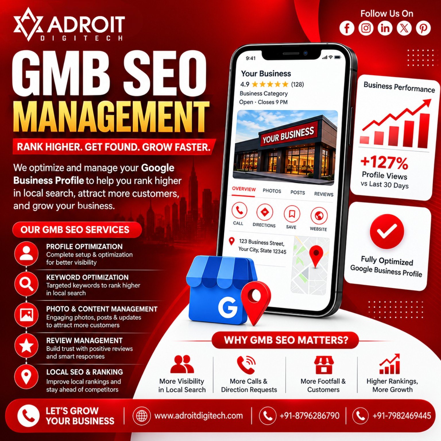 Adroit Digitech GMB SEO Management for Google Business Profile optimization and local business ranking