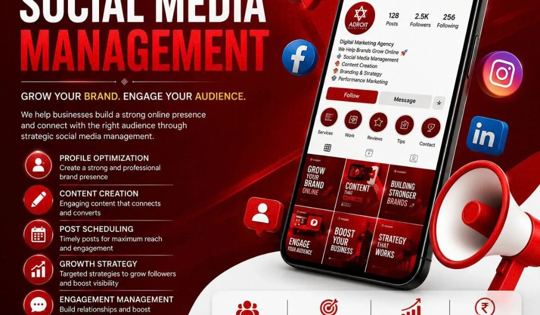 Professional social media management services by Adroit Digitech