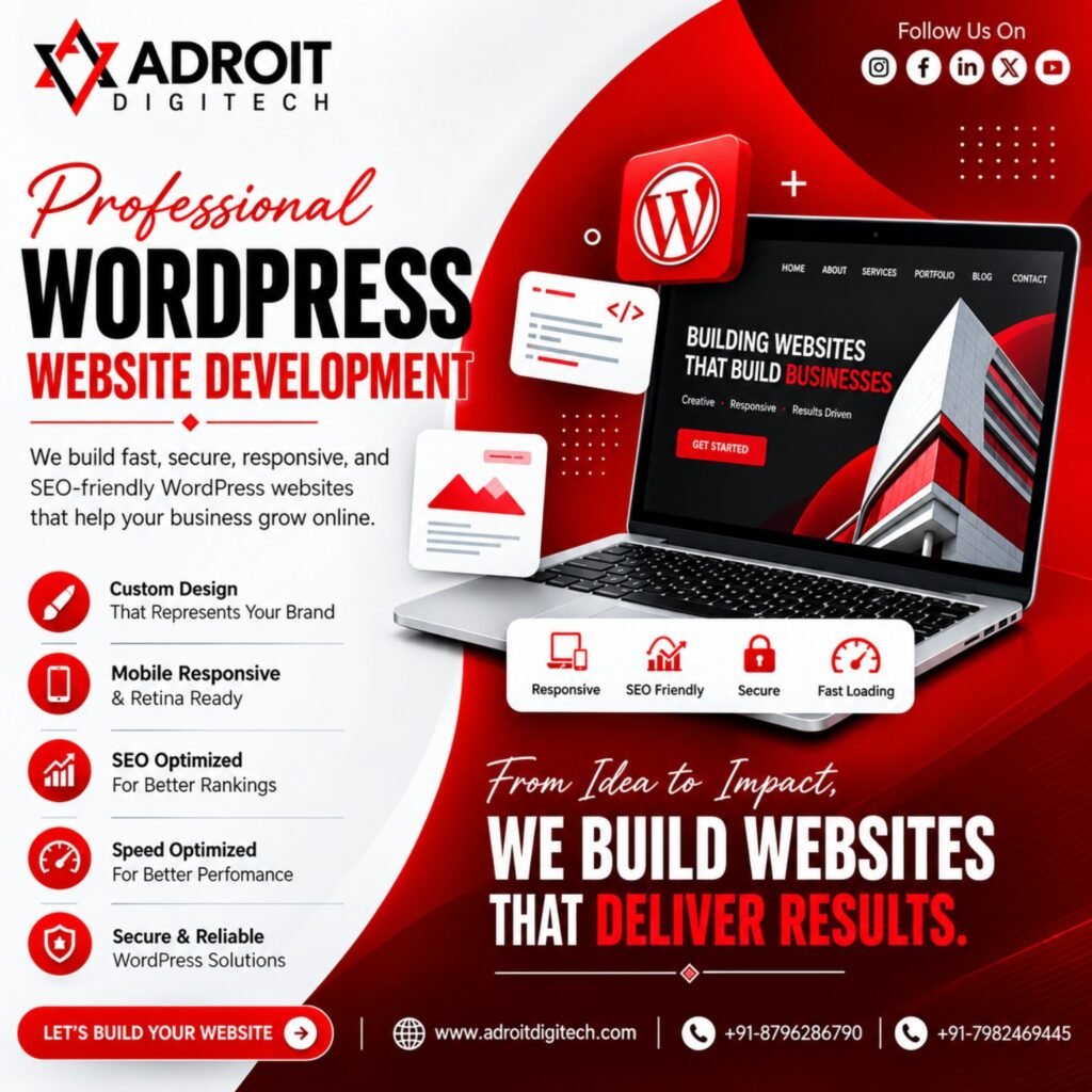 Professional WordPress website development services for businesses in Delhi NCR