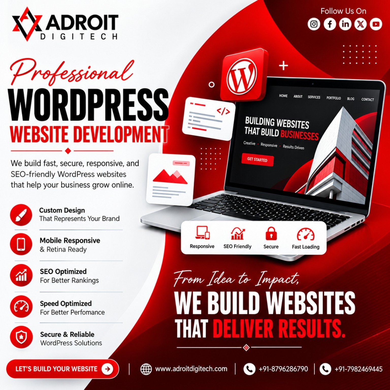 Professional WordPress website development services for businesses in Delhi NCR
