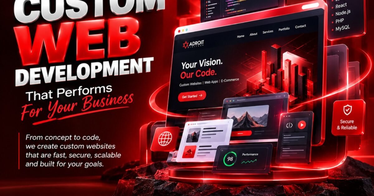 Custom web development services for fast, secure, scalable business websites