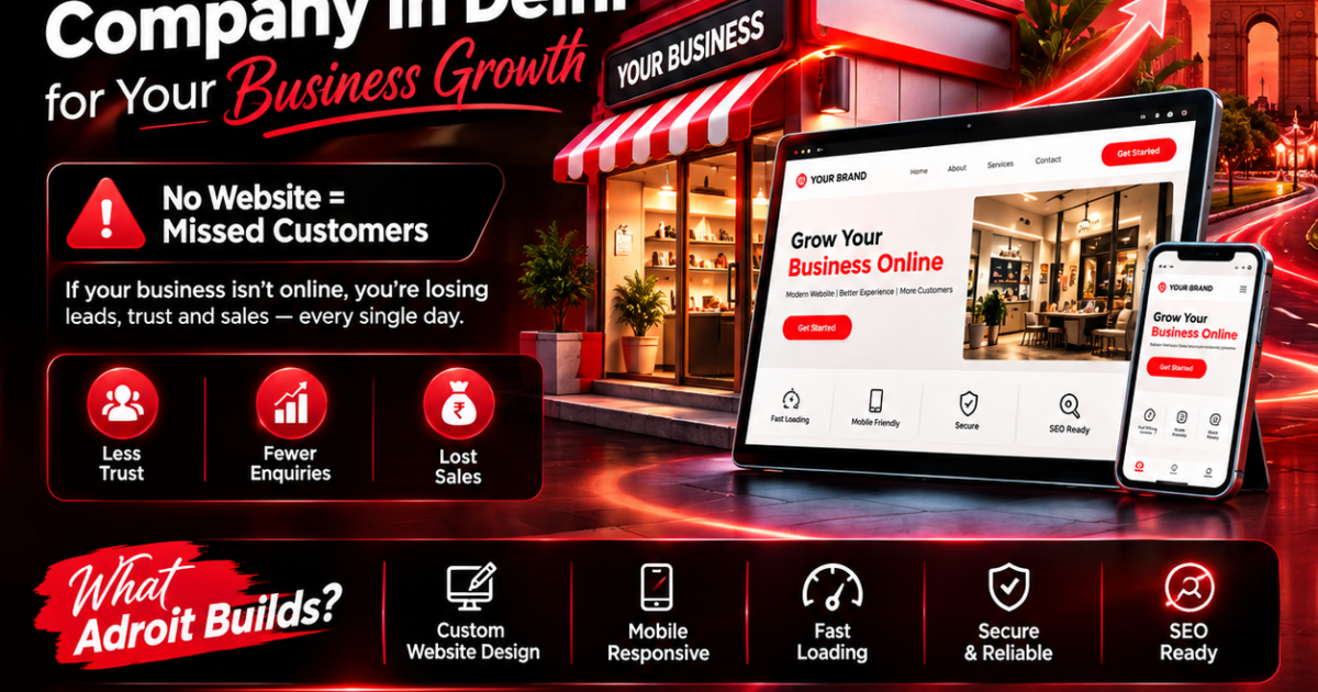 Best website designing company in Delhi for business growth – Adroit Digitech