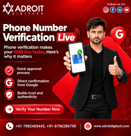 Adroit Digitech Google Business Profile phone number verification guide for businesses.