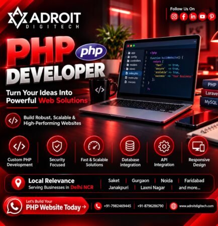 PHP Developer in Delhi NCR for custom secure and scalable web solutions